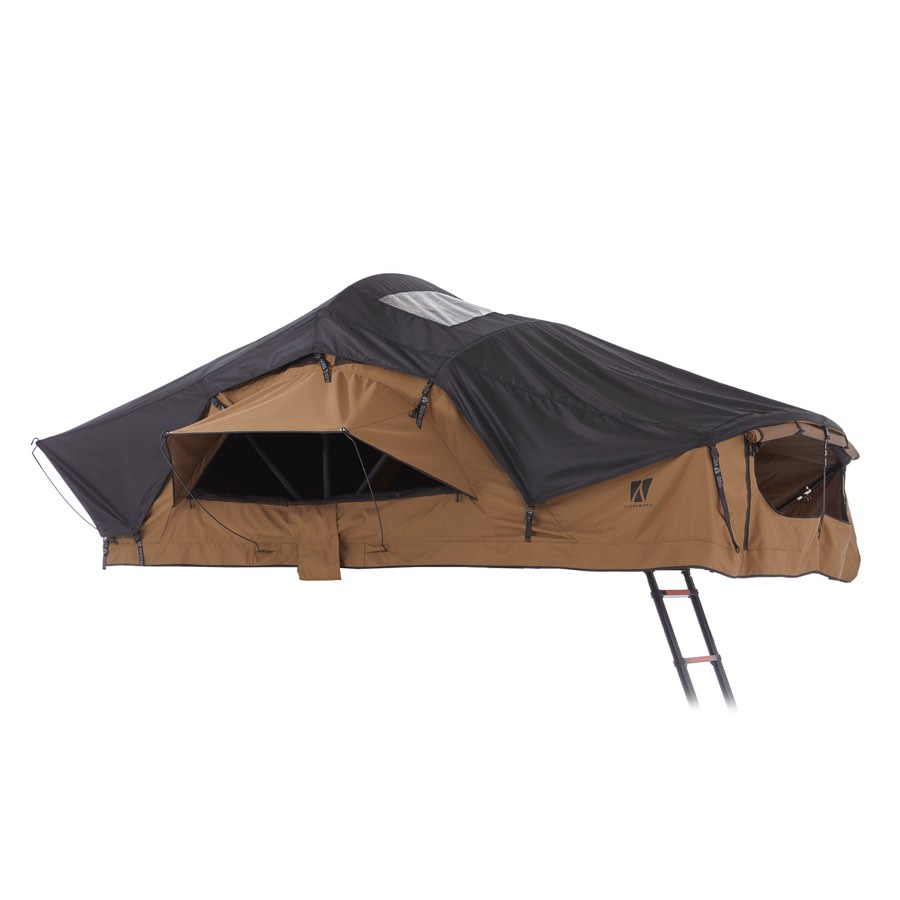 Dachzelt Willow Pro 1 Eco, aufgeklappt mit Leiter